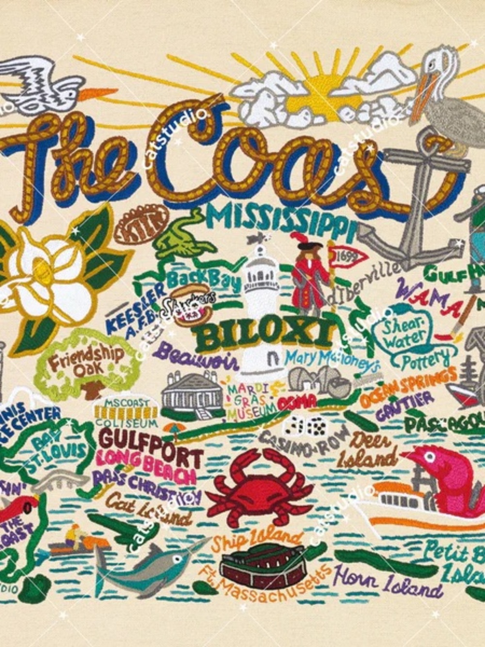 NEW Mississippi Coast dish towel